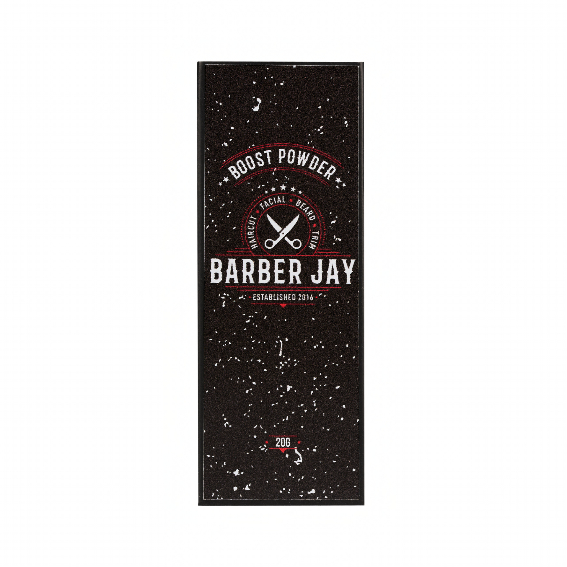 Barber Jay Boost Powder box front packaging