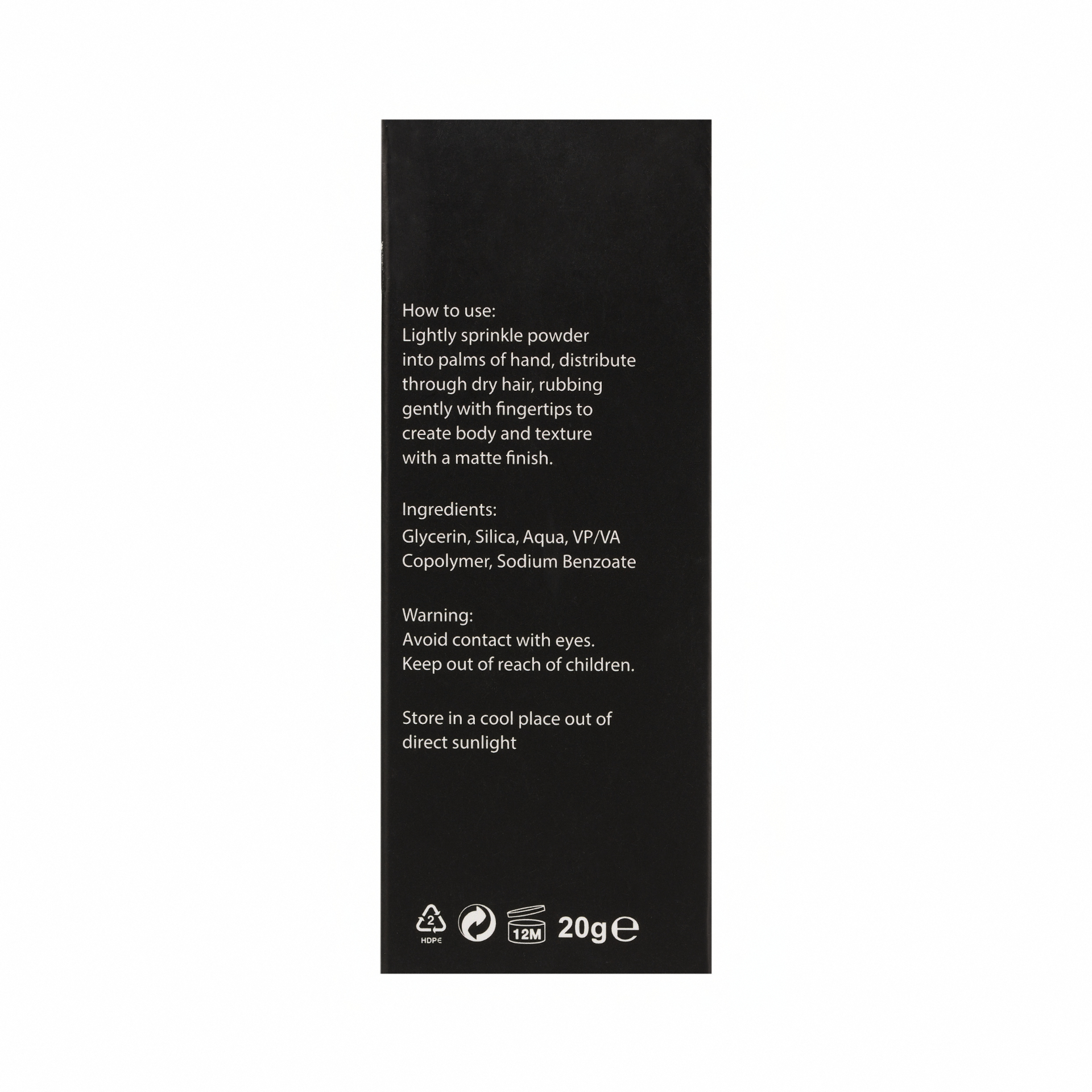 Barber Jay Boost Powder usage, ingredients and warnings packaging panel