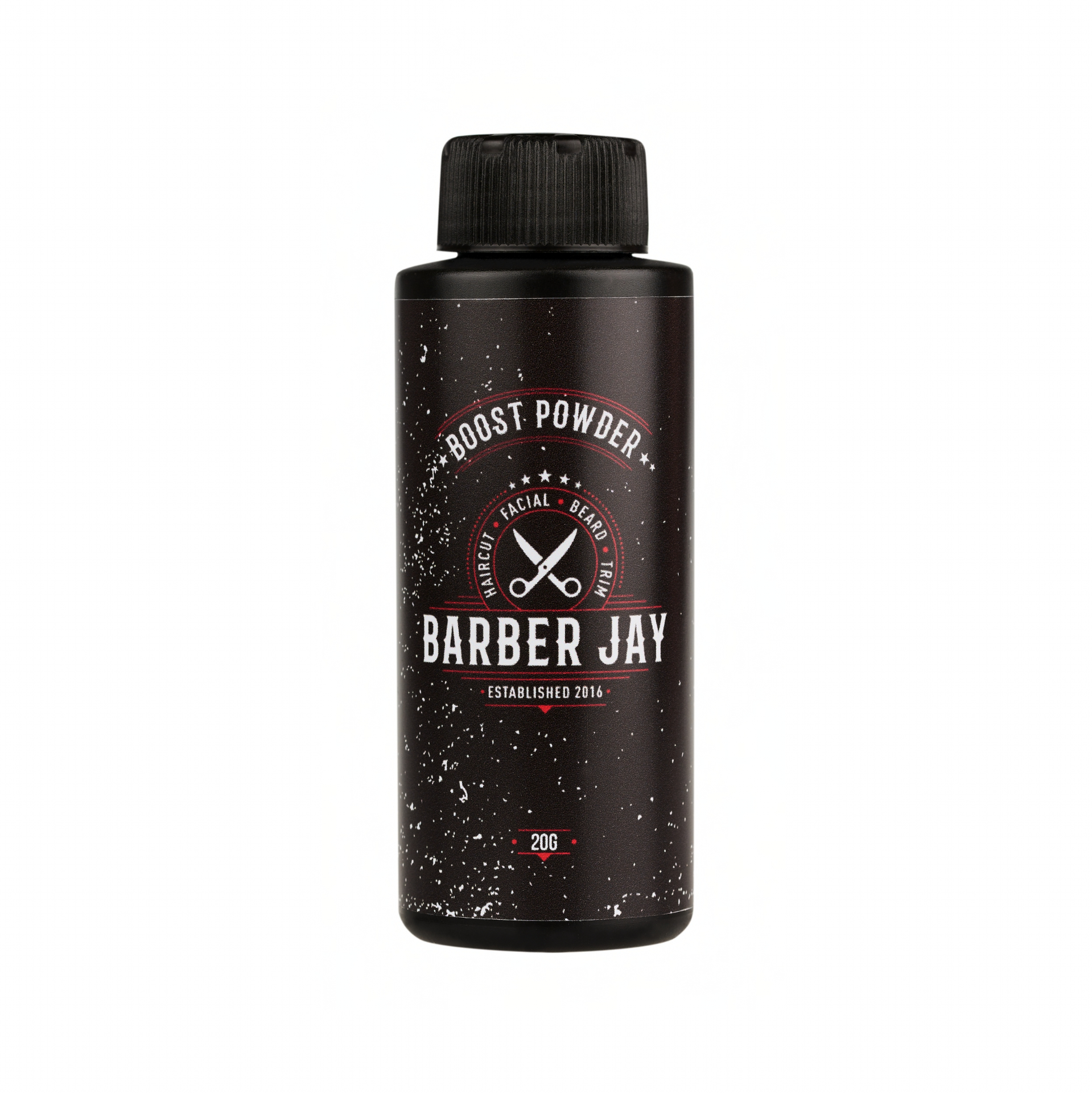 Barber Jay Boost Powder bottle front view